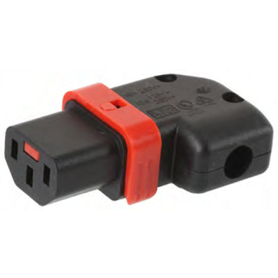 KNKS19-01 - 10A C13 IEC-Lock Winkelkupplung (links oder rechts) wiederverdrahtbar