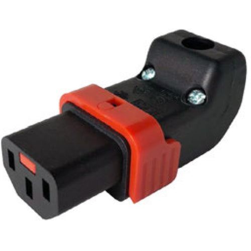 KNKS19-02 - 10A C13 IEC-Lock Angled (Up or Down) rewireable socket - PA130100DBK