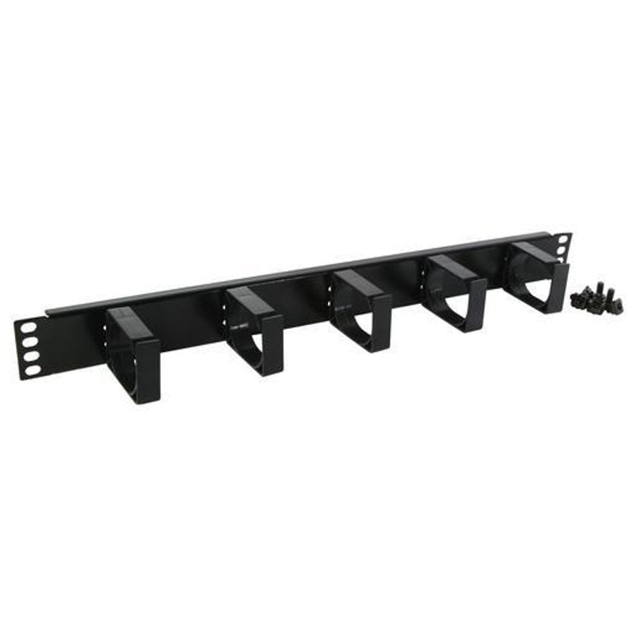 RackPower CM019 Kabelmanager 1HE mit Kunststoffklammern