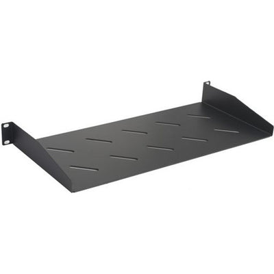 RackPower SF025A200F-B - Shelf Cantilever Fixed 25kg 200d 1U 19" Width Ventilated Black with Mounting kit