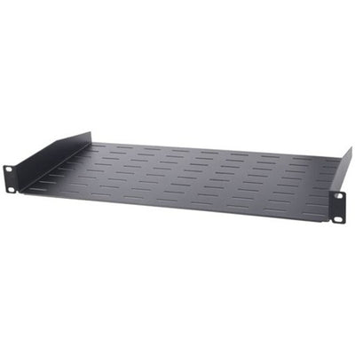 RackPower SF025A250F-B - Shelf Cantilever Fixed 25kg 250d 1U 19" Width Ventilated Black with Mounting kit