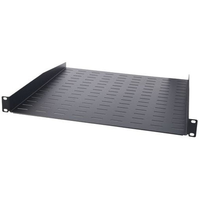 RackPower SF030A150F-B - Shelf Cantilever Fixed 30kg 150d 1U 19" Width Ventilated Black with Mounting kit