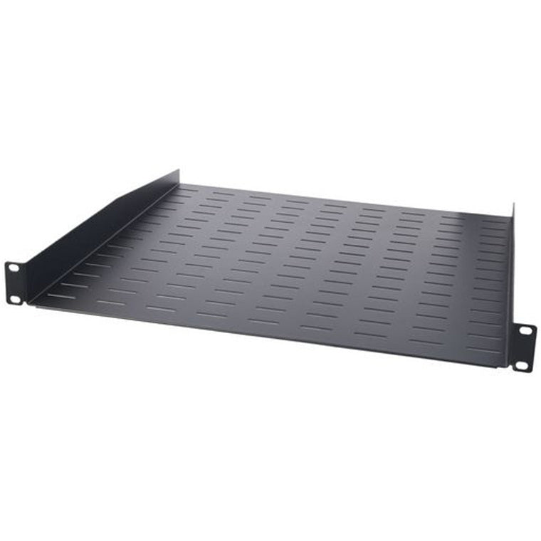 RackPower SF030A150F-B - Fachboden Kragarm Fest 30kg 150t 1HE 19" Breite Belüftet Schwarz mit Montageset