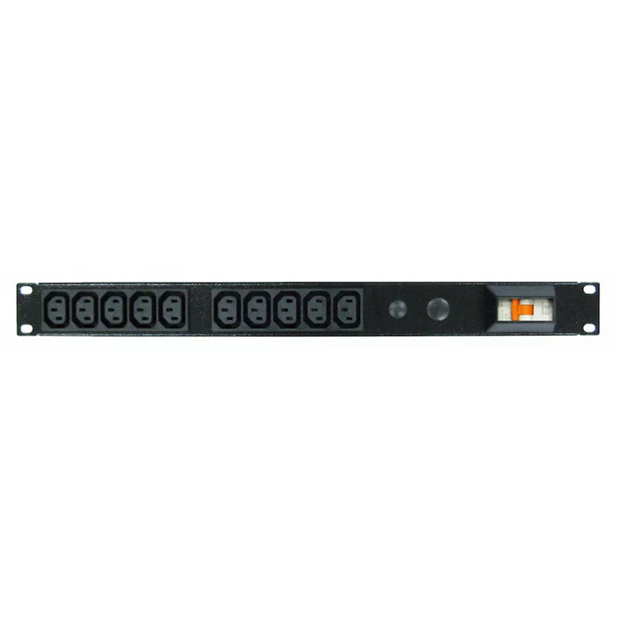 RackPower PBi10A3-03 - Power Strip - Branch: 2x (5x 10A C13 IEC outlets with 10A 6kA C Curve Circuit breaker] 19'' 1U,  20A total rating, 6.0m 2.5mm2 front entry lead, bare end Total: 10x IEC C13 10A outlets