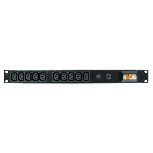 RackPower PBi10A3-03 - Power Strip - Branch: 2x (5x 10A C13 IEC outlets with 10A 6kA C Curve Circuit breaker] 19'' 1U,  20A total rating, 6.0m 2.5mm2 front entry lead, bare end Total: 10x IEC C13 10A outlets
