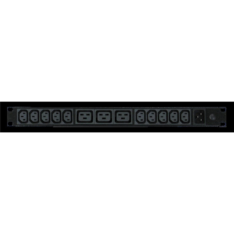 RackPower PI101032-A2T04 - Power Strip: 10 x 10A C13, 3 x 16A C19 IEC outlets, 19" 1U, 16A Thermal Overload, no lead, 16A C20 IEC inlet