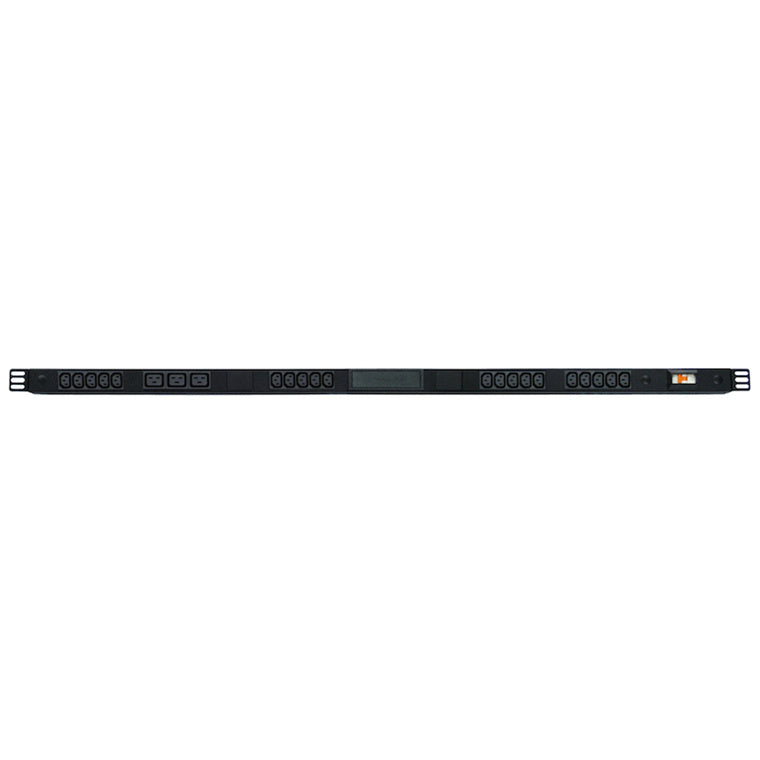 RackPower Pi201032-H2C30 - Power strip: 20x 10A C13 + 3x 16A C19 IEC outlets, 1.3m vertical, 16A 6kA C curve Hydraulic-magnetic CB, 3m front entry 1.5mm2 lead to bare end.