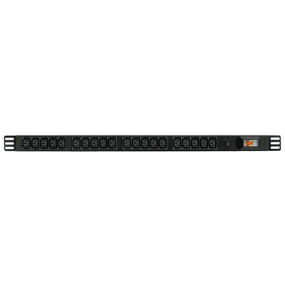 RackPower PI201-F1C31 - Power Strip: 20 x 10A C13 IEC outlets, 0.7m Vertical, 10A 6kA C curve CB, 3m 1mm2 front entry lead, 10A 3pin Plug