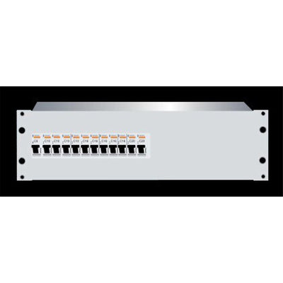 RackPower DBG312E - Distribution Board: 3U 12pole grey with earth studs, fitted Din rail, earth studs. 19" mounting hardware, cable protection grommets and pole fillers.