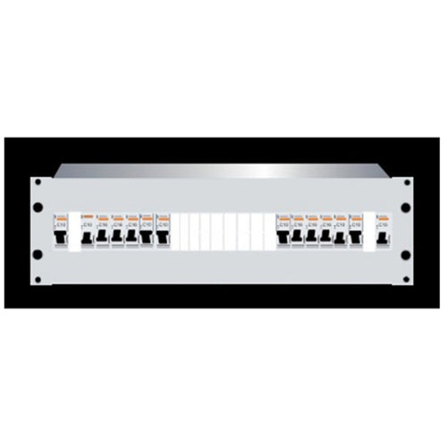 RackPower DBG324E - Distribution Board: 3U 24pole Grey with fitted Din rail & earth studs. 19" mounting hardware, cable protection grommets and pole fillers.