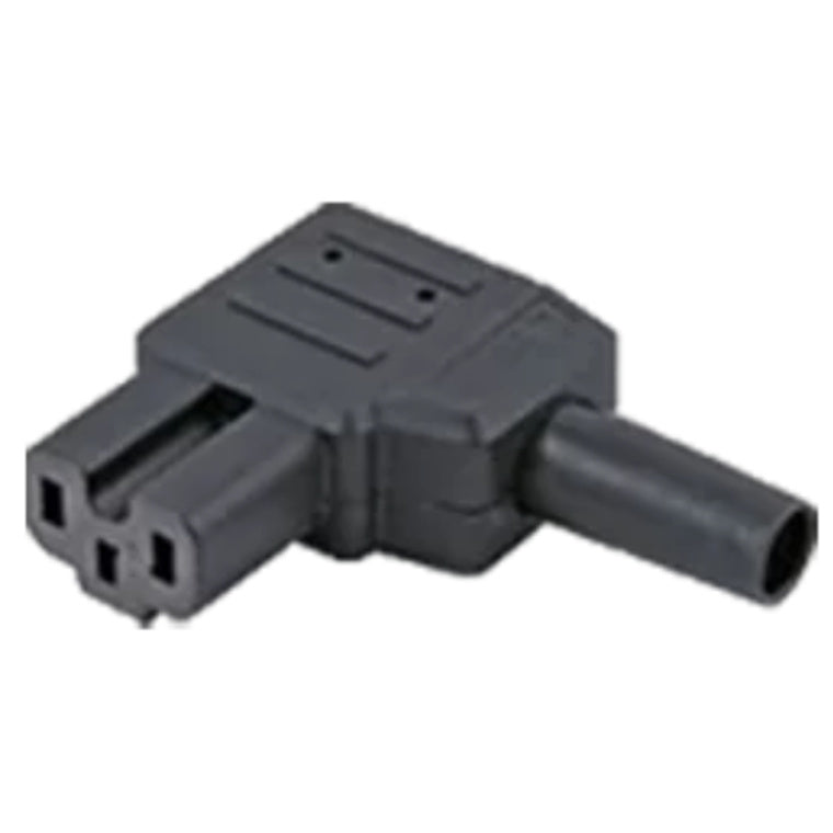 RackPower KNCS19-01 - IEC C15A 10A 155° links abgewinkelte Buchse schwarz