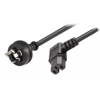 RackPower CM1NH100-SR - 10A 3 pin plug to 10A C15 IEC High Temp 120deg right-angled socket on 1m 1mm2 Black rubber lead