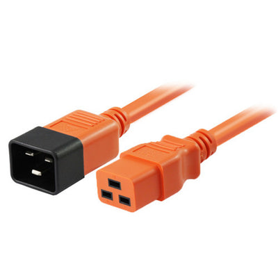 RackPower CM2CC200N - 16A C20 IEC plug to 16A C19 IEC socket on 2m 1.5mm2 Orange lead