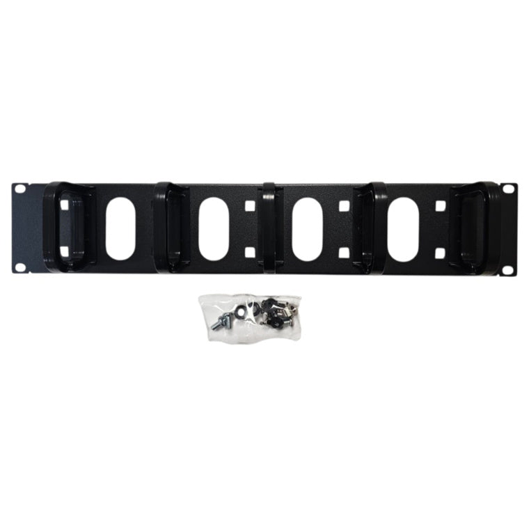 RackPower CM027 - 2HE Kabelmanager mit 5 Kunststoffringen