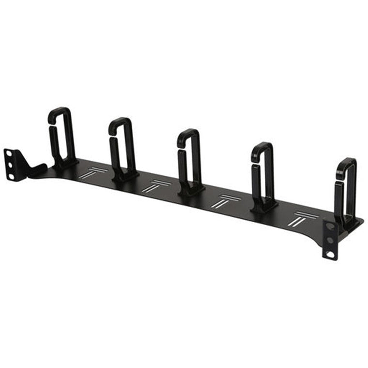 RackPower CM028 - 1HE Kabelmanager zurückversetzt mit 5x Plastikfingern