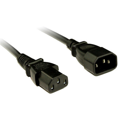 RackPower CM0CC300 - 10A C14 IEC plug to 10A C13 IEC socket on 3m 0.75mm2 Black lead