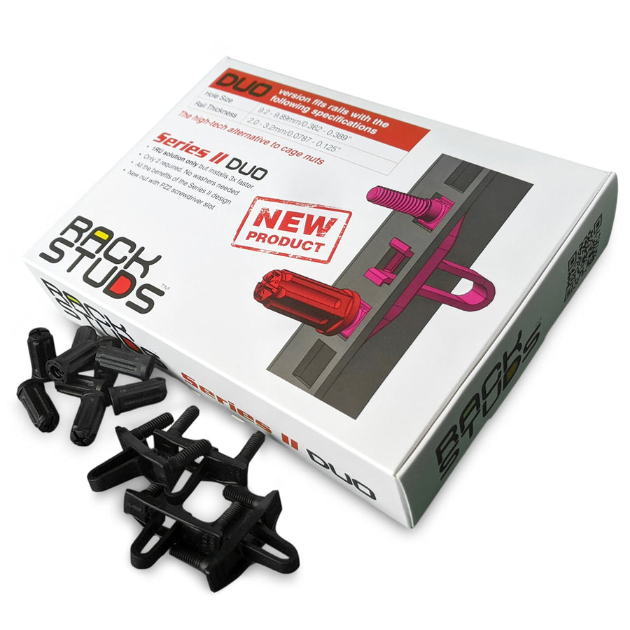 RACKSTUDS RSLDUO-1RUB50-S2 - DUO 1RU 50-pack Mounting Solution 19'' Racks. Replacement for Cage Nuts