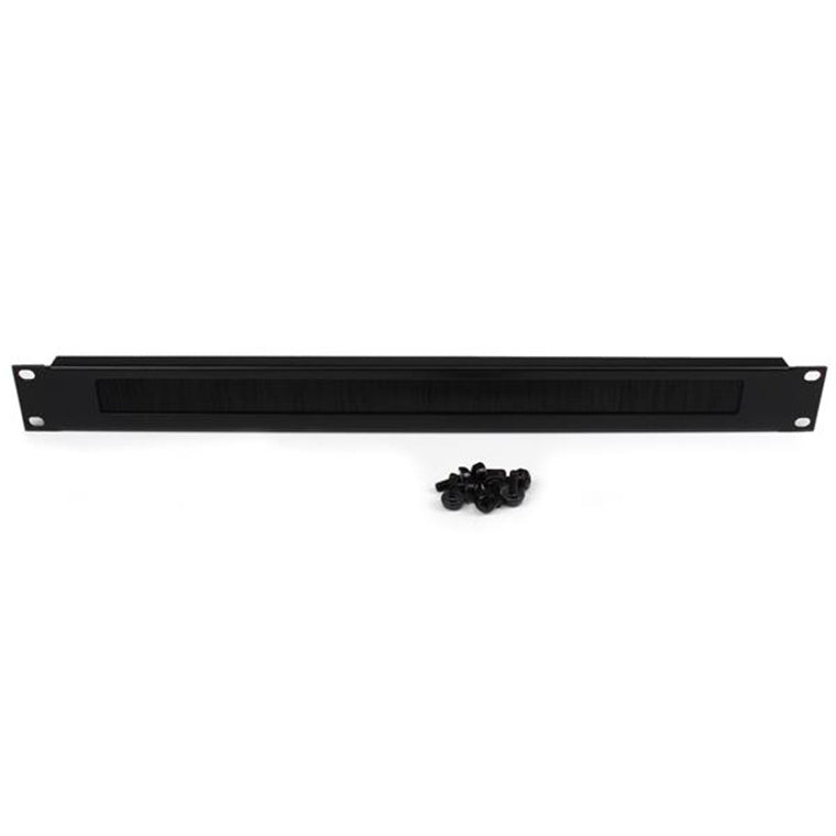 StarTech.com CMBRUSH1U 1U Brush Strip Horizontal Server Rack Cable Management Panel - Brush Plate Network Cable Manager - 1U Cable Organizer - CMBRUSH1U