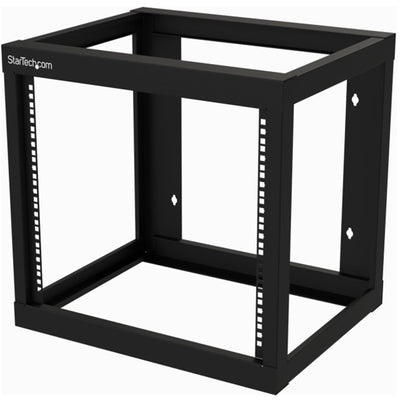 StarTech.com RK919WALLO 9U 19" Wall Mount Network Rack 19" Deep 2 Post Open Frame for Server Room/Data/AV/IT/Communication/Computer Equipment/Patch Panel w/Cage Nuts/Screws Hook/Loop 175lb Capa