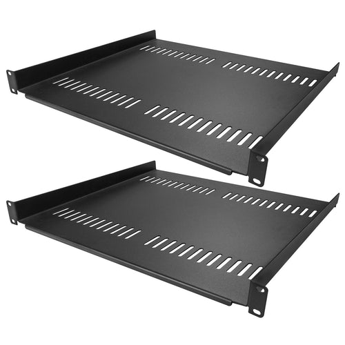 2-Pack 1U Server Rack Shelf Vented