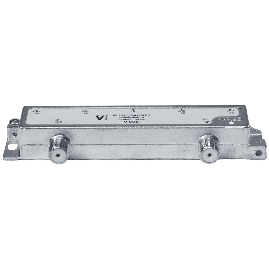 TRIAX 349826 - RF 6-Way Splitter 5-2400MHz. All ports power pass - diode steered