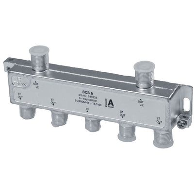 TRIAX 349826 - RF 6-Way Splitter 5-2400MHz. All ports power pass - diode steered