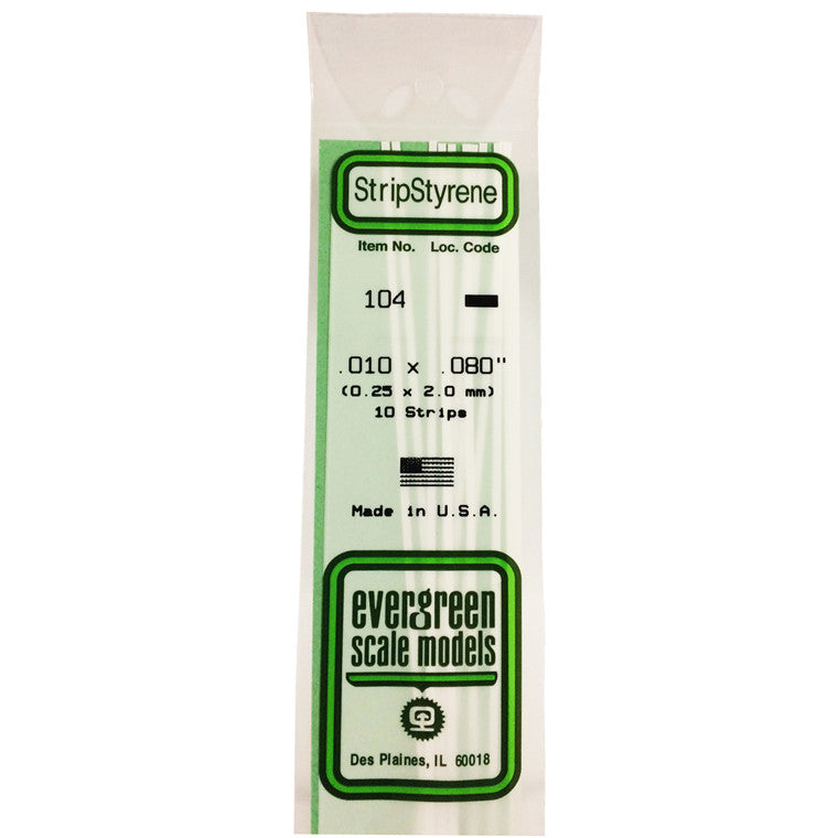 Evergreen Evergreen 5-104 - STRIPSTYRENE WHITE.25X2MM   10