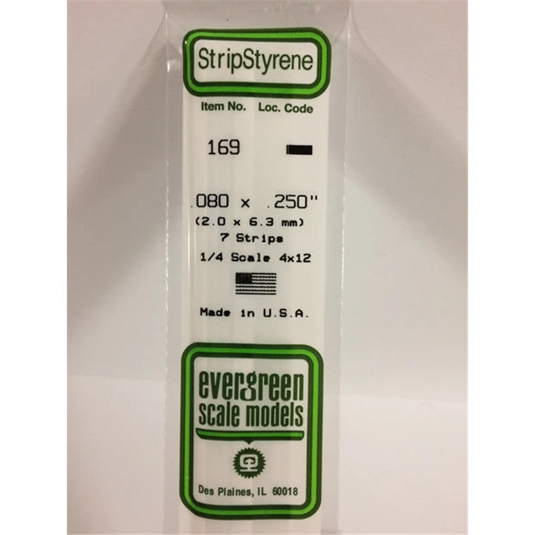 Evergreen Evergreen 5-169 - STRIPSTYRENE WHITE 2X6.3MM   7