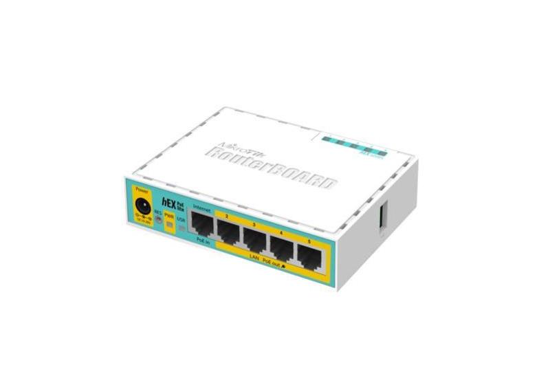 RB750UPr2 - MikroTik RouterBoard hEX PoE Lite 5x10/100Mbps, 650MHz CPU, USB, PoE Output (RB750UPr2)