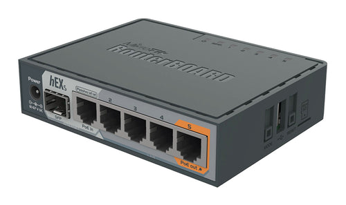 MikroTik RB760iGS - hEX S 5x Gigabit Ethernet, SFP, Dual Core 880MHz CPU, 256MB RAM Router