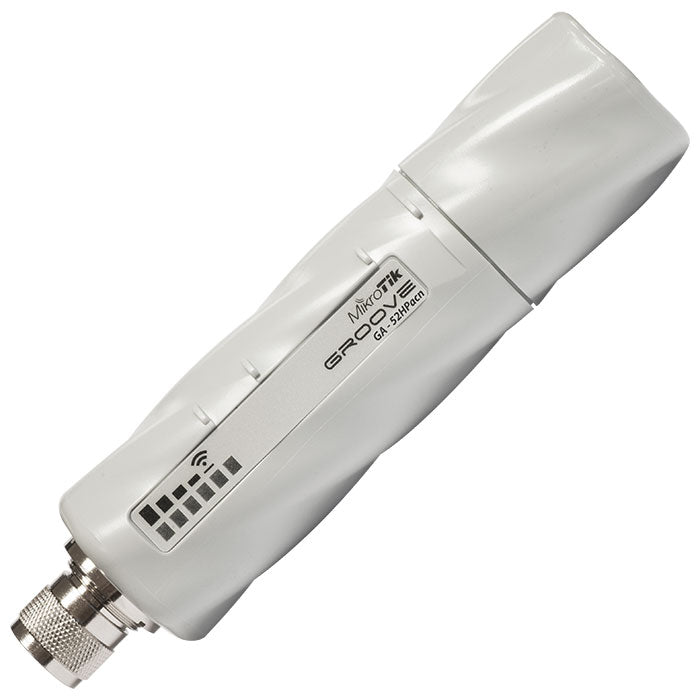 MikroTik RBGrooveGA-52HPacn - GrooveA 52 ac 720MHz CPU, 64MB RAM, 1 x Gigabit LAN, 1 x 2.4/5GHz 802.11a/b/g/n/ac wireless, RouterOS L4, plastic case, mounting loops, PoE, PSU, Omni antenna, International version