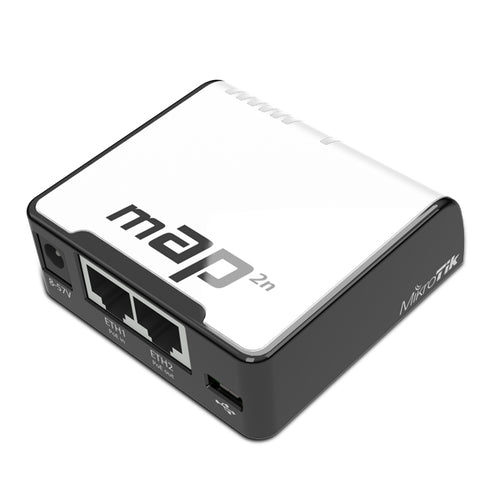 MikroTik RBmAP2nD - RouterBOARD mAP2nD (2)LAN, 2.4Ghz 802.11n WiFi, microUSB, RouterOS L4, Passive POE-in/out