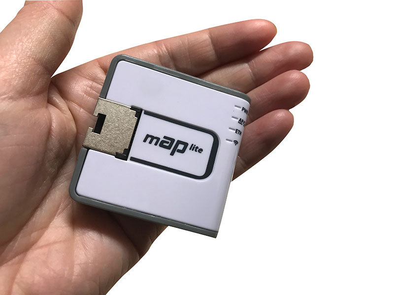 MikroTik RBmAPL-2nD - mAP lite with QCA9533 650MHz CPU, 64MB RAM, 1xLAN, built-in Dual Chain 2.4Ghz 802.11b/g/n wireless with integrated antennas, RouterOS L4
