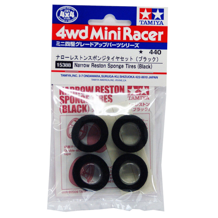 Tamiya 15388 - TAMIYA MINI4WD RESTON SPONGE TIRES BLK