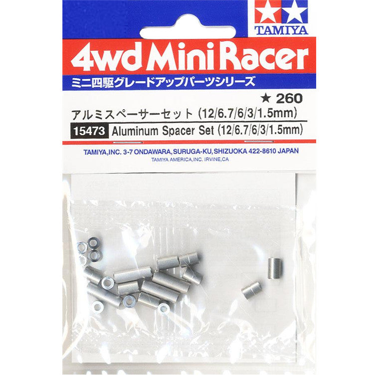 Tamiya 15473 - TAMIYA MINI4WD ALUMINIUM SPACER SET (5 TYPES)