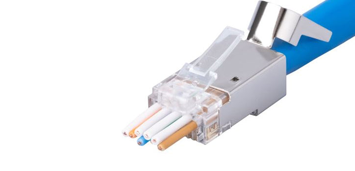 RJ-45PTC6AS-20 - DYNAMIX Cat6a STP External Ground Push Through Plug, 20pc Pack.
