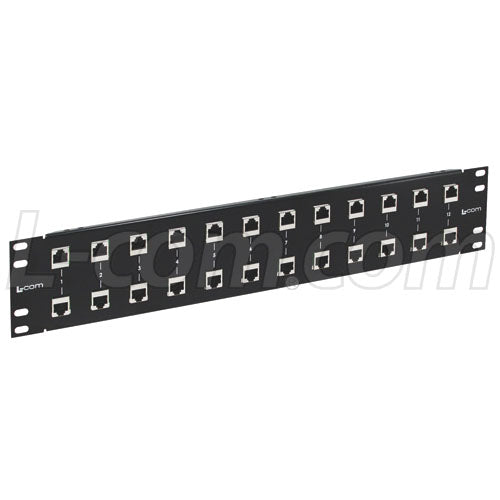 L-com RMSP-CAT6-12 - 19inch Rack Mount 12-Port RJ45 10/100/1000 Base-T CAT6 Lightning Surge Protector