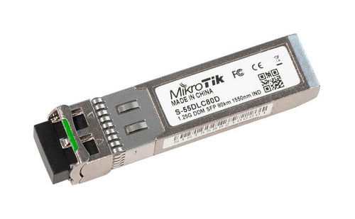 S-55DLC80D - MikroTik SFP module 1.25G SM 80km 1550nm Dual LC-connector DDM -40C +85C