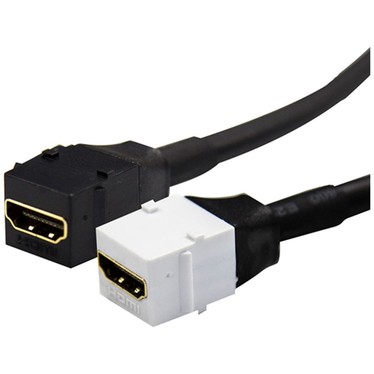 DYNAMIX FP-HDMIKPT - 0.15m HDMI2.0 Keystone Jack White to Black Pigtail Supports 4K/60Hz
