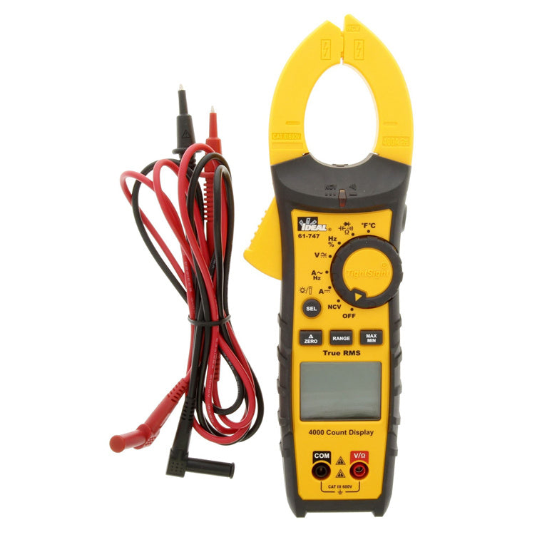 IDEAL INDUSTRIES IDL61-747 - 400A AC/DC TRMS TightSight Clamp Meter CAT III 600V Rating.