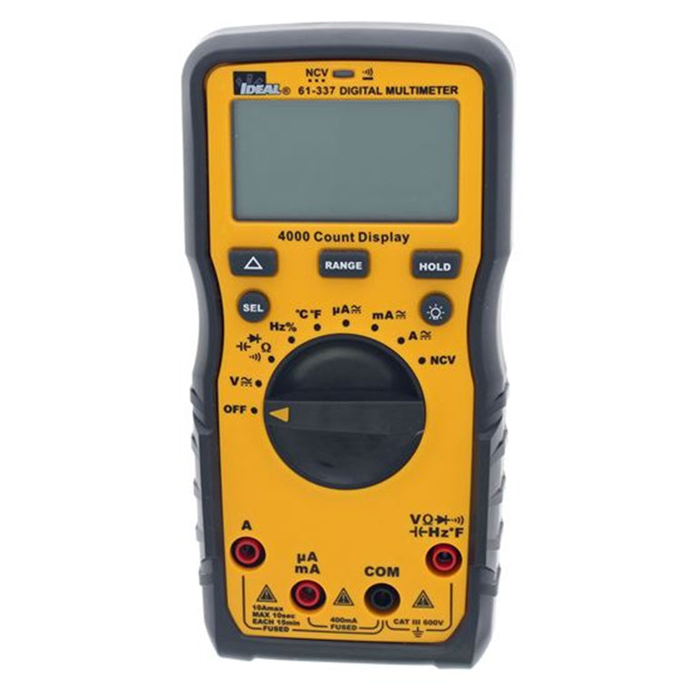 IDEAL INDUSTRIES IDL61-337 - 600V Auto Range Multimeter 600V AC/DC CAT III Rating