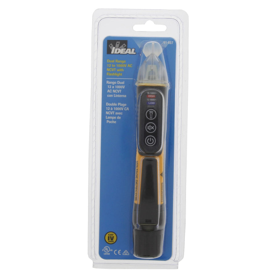 IDEAL INDUSTRIES IDL61-657 - 12-1000V AC Dual Range NCVT w/ Flashlight. CAT IV 1000V Rating