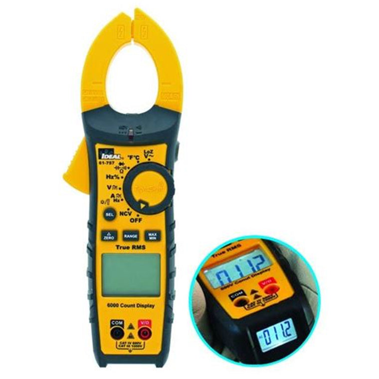 IDEAL INDUSTRIES IDL61-757 - 600A AC/DC TRMS TightSight Clamp Meter CAT IV 600V & CAT III 1000V Rating