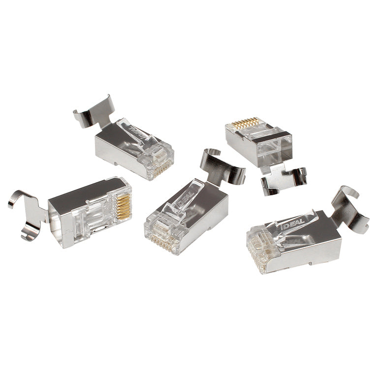 IDEAL INDUSTRIES IDL85-369 - CAT6A/6/5e STP RJ45 Push Through Plug Staggered Jar of 50 Compatible w/ 30-496