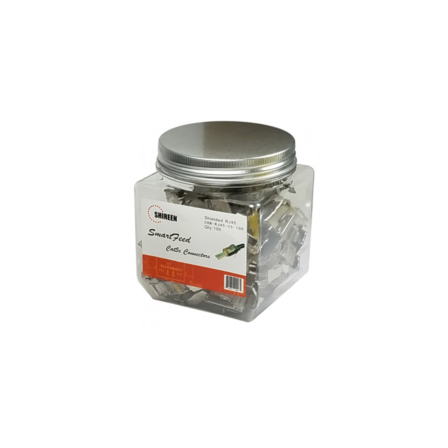 CON-RJ45-C5-100 - Shireen CAT-C5e RJ45 Smart Feed Connector 100pk