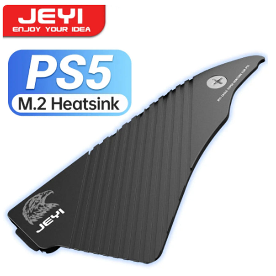 JEYI SSD Heatsink Black EAGLE For NVME M.2 2280 Aluminum Heatsink, Compatible with Playstation PS5 - SSD Hard Disk Cooler Thermal Conductivity Silicon Wafer Cooling