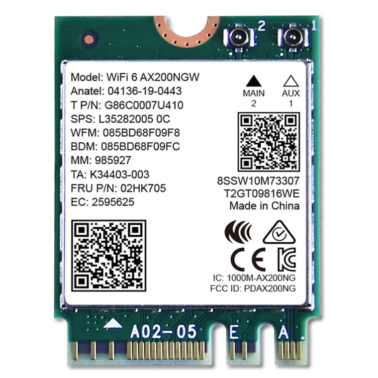 Intel  AX200 WiFi 6 + Bluetooth 5.0 Internal M.2 Wireless Adapter