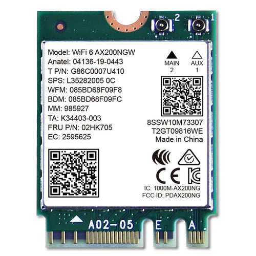 Intel  AX200 WiFi 6 + Bluetooth 5.0 Internal M.2 Wireless Adapter