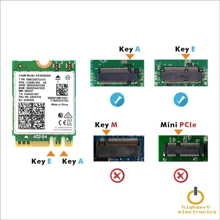Intel  AX200 WiFi 6 + Bluetooth 5.0 Internal M.2 Wireless Adapter