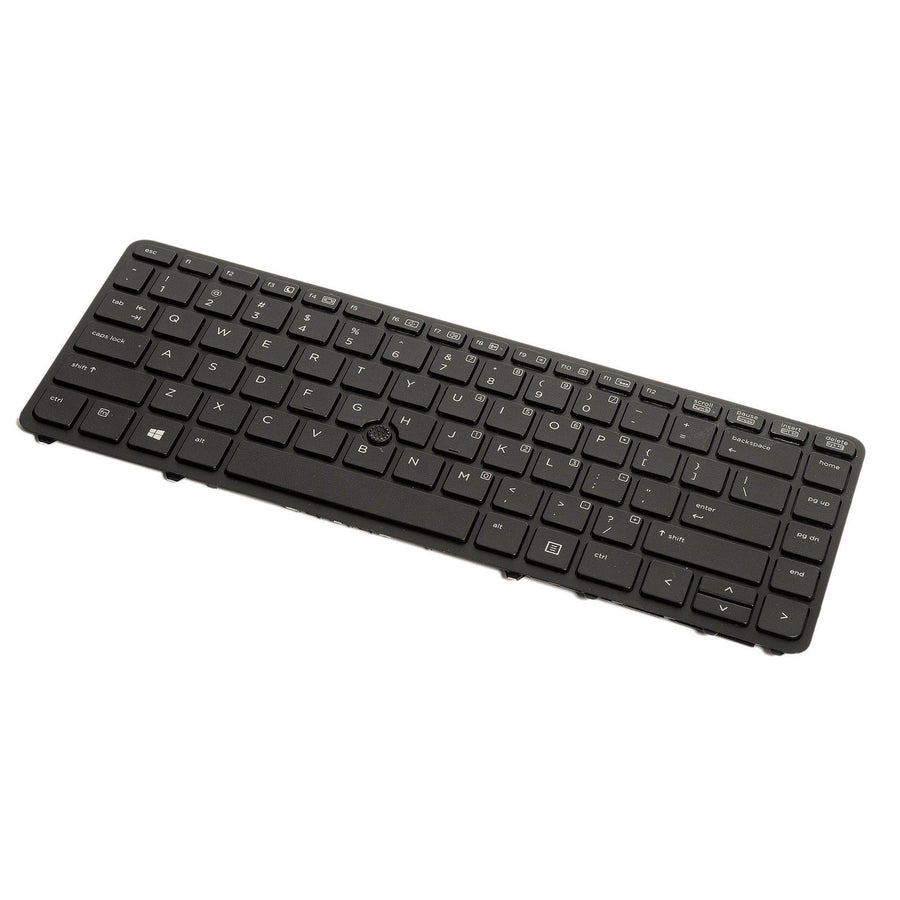 US SEVOEM6400 US Backlit Keyboard with Pointer (with Black Frame) for HP EliteBook 840 G1 840 G2 850 G1 - PN: 736654-001 731179-001 NSK-CP2BV 9Z.N9JBV.201 6037B0085601